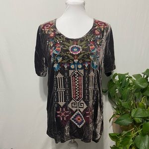 JWLA Johnny Was Velvet embroidered Tunic